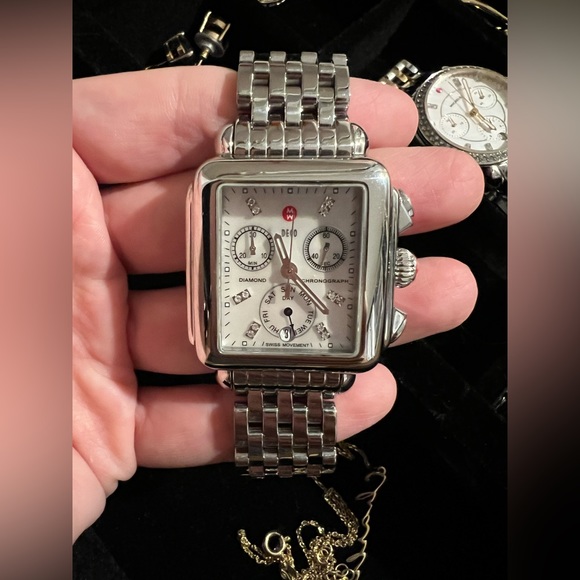 Michele Deco Diamond Chronograph Bracelet Watch, 33mm - Picture 6 of 16